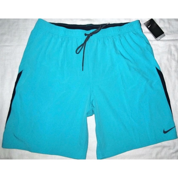 Nike Swim New Nike Contend Volley Blue Green Mesh Lined Swim Shorts